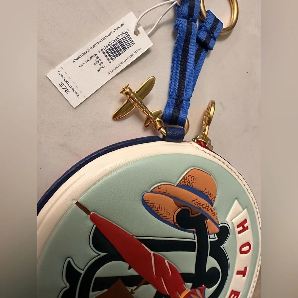 NWT! NEW! Tory Burch Limited Edition Havana OR Hotel Keychains Bag Charm leather